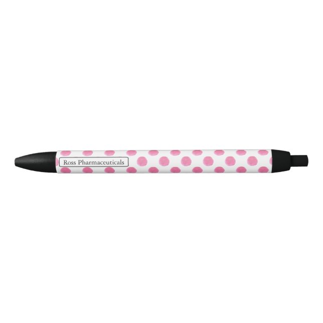 Aquarellpinke Polka-Punkte-Design Kugelschreiber (Vorderseite)
