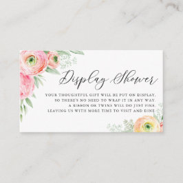 Aquarellpinke Ranunculus Blume Dusche anzeigen Begleitkarte