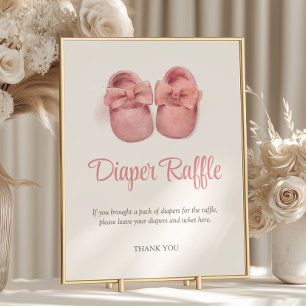 Aquarellpinke Schuhe Babydusche Windelwindeln Poster