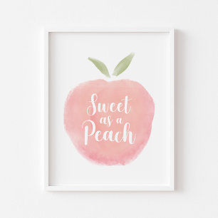Aquarellpinke, süß wie pfirsichfarbenes Kinderzimm Poster