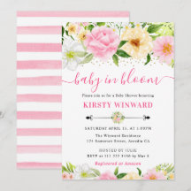 Aquarellpinke und gelbe Blumen Kinderdusche