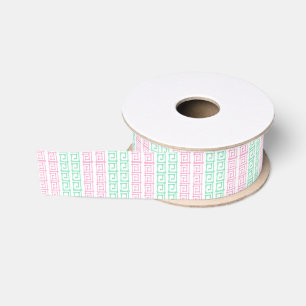 Aquarellpinke und grüner Mahjong Ripsband