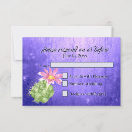 Aquarellpinken blühende Kakteen Wedding RSVP