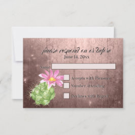 Aquarellpinken blühende Kakteen Wedding RSVP Karte