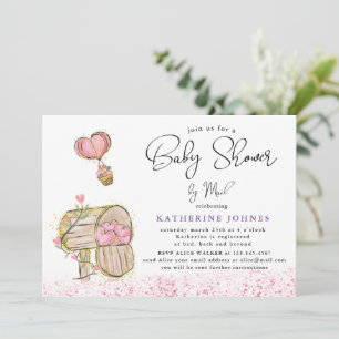Aquarellpinken Briefkasten virtuelle Babydusche