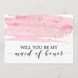 Aquarellpinken Gold werden Sie meine Trauzeugin se Einladung