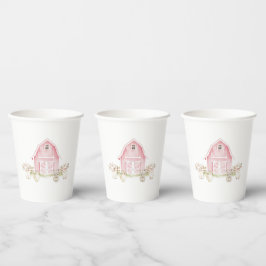 Aquarellpinken Landtiere Baby Shooting Paper Cup Pappbecher
