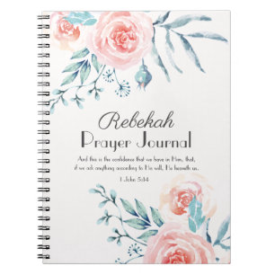 Aquarellpinken Rosengebet Journal Notizblock