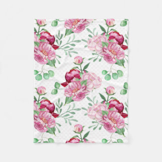 Aquarellpinkerbäume Fleecedecke