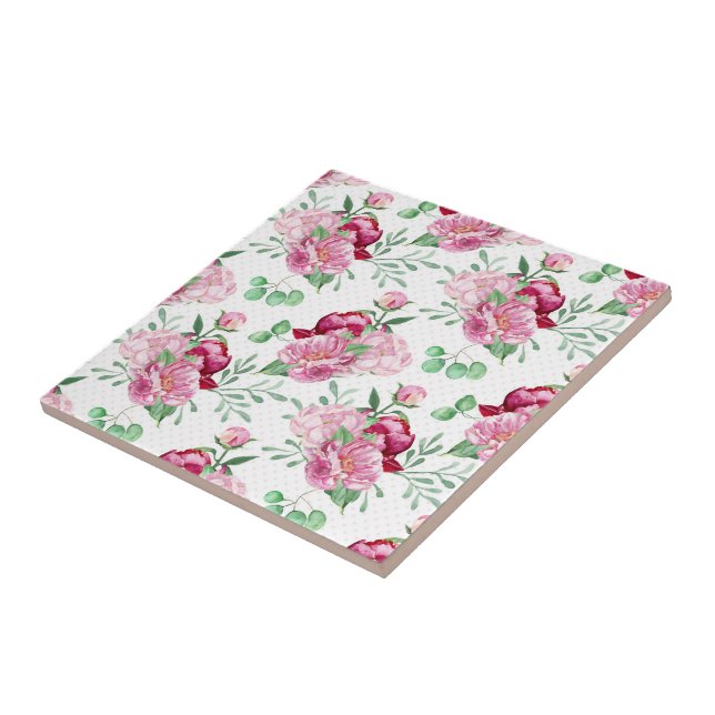 Aquarellpinkerbäume Fliese (Seite)