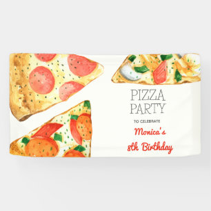 Aquarellpizza Party Geburtstag Banner