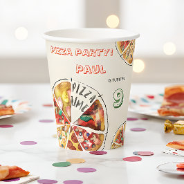 Aquarellpizza Party Geburtstag Pappbecher