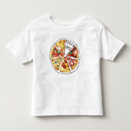 Aquarellpizza personalisiert kleinkind t-shirt