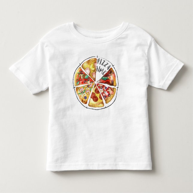 Aquarellpizza personalisiert kleinkind t-shirt (Vorderseite)