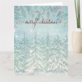 Aquarellpolarbären Wintergarten Weihnachtskarte Karte