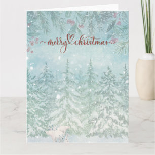 Aquarellpolarbären Wintergarten Weihnachtskarte Karte