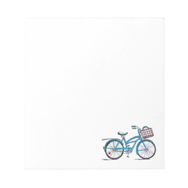 Aquarellpolka Dot Bicycle Notizblock (Vorderseite)