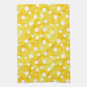 Aquarellpolka Dot - Gelb und Weiß erdig (2) Geschirrtuch
