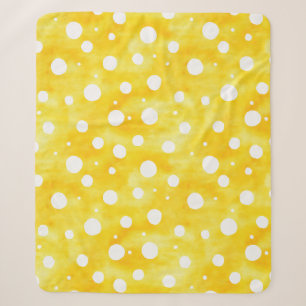 Aquarellpolka Dot - Gelb und Weiß erdig (2) Sherpadecke