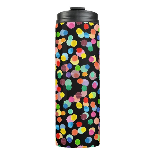 Aquarellpolka Dot, Osterhintergrund. Thermosbecher (Vorderseite)