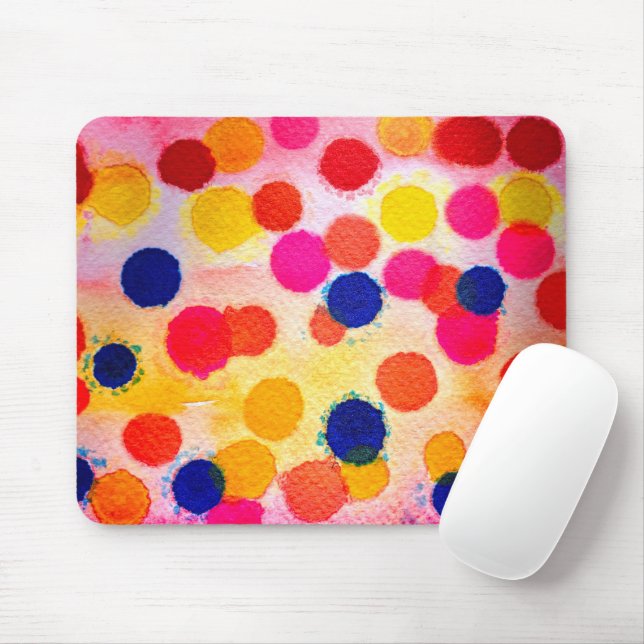 Aquarellpolka dotiert niedliche Kreise Mousepad (Mit Mouse)