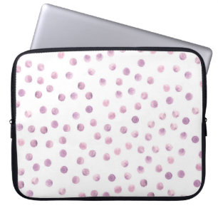 Aquarellpolka Punkte, rosa geometrischer Hintergru Laptopschutzhülle
