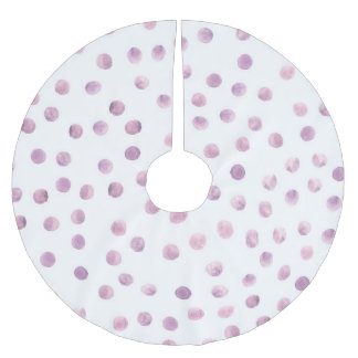 Aquarellpolka Punkte, rosa geometrischer Hintergru Polyester Weihnachtsbaumdecke