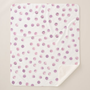 Aquarellpolka Punkte, rosa geometrischer Hintergru Sherpadecke