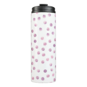 Aquarellpolka Punkte, rosa geometrischer Hintergru Thermosbecher