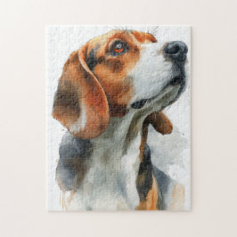 Aquarellporträt einer Beagle Puzzle