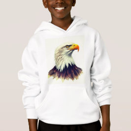 Aquarellporträt Weißkopfseeadler Hoodie