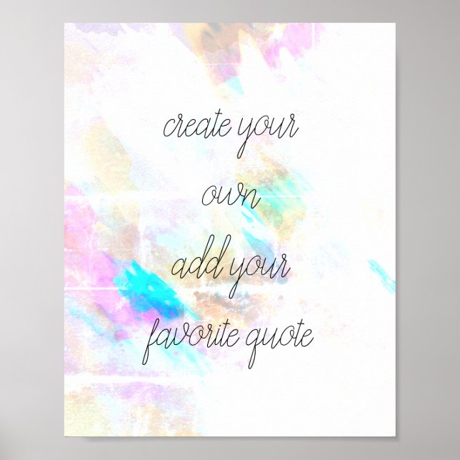 Aquarellposter kreieren Ihre eigene Wand-Kunst Poster (Vorne)