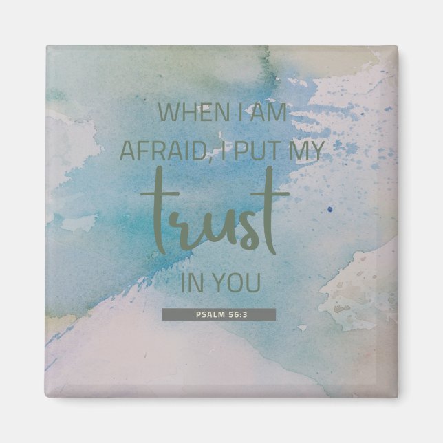 Aquarellpsalm 56:3 Magnet (Vorne)