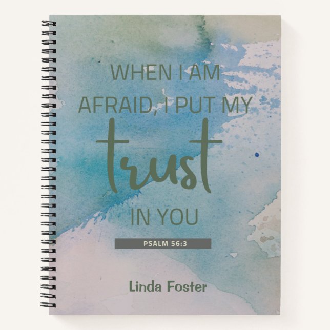 Aquarellpsalm 56:3 notizbuch (Vorderseite)