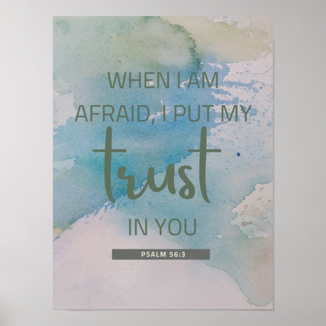 Aquarellpsalm 56:3 poster (Vorne)