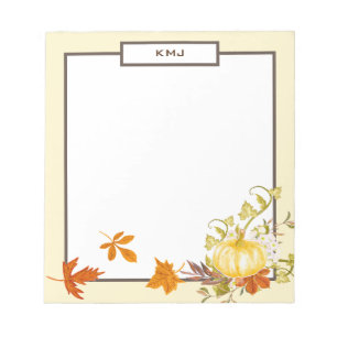 Aquarellpumpen & Blätter Fall Themed Notepad Notizblock