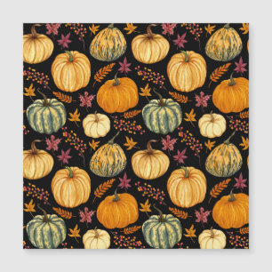 Aquarellpumpen: Herbst Nahtloses Muster. Magnetkarte