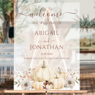 Aquarellpumpen Rustikale Hochzeit im Herbst Willko Acrylschild