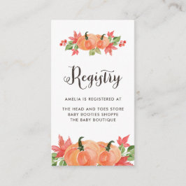 Aquarellpumpen und Ahorn-Blätter Kinderregister Begleitkarte