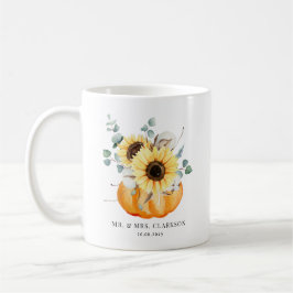 Aquarellpumpen und Sonnenblumen Hochzeit im Herbst Kaffeetasse