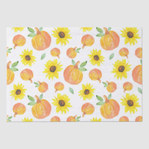 Aquarellpumpen und Sonnenblumen Seidenpapier