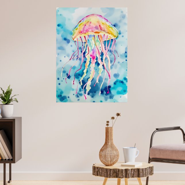 Aquarellqualle Poster (Wohnzimmer 3)
