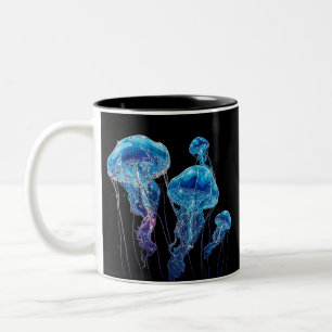 Aquarellqualle Zauberkristall-Qualle Zweifarbige Tasse