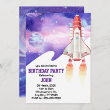 Aquarellraum Galaxy Astronaut Geburtstag