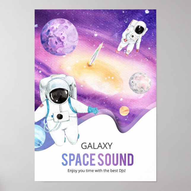 Aquarellraum Galaxy Astronaut Poster (Vorne)