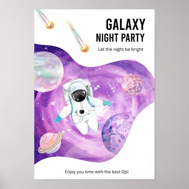 Aquarellraum Galaxy Astronaut Poster (Vorne)