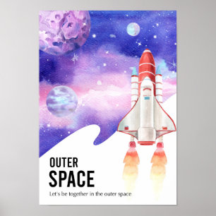 Aquarellraum Galaxy Astronaut Poster