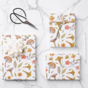 Aquarellräume und Blume Geschenkpapier Set
