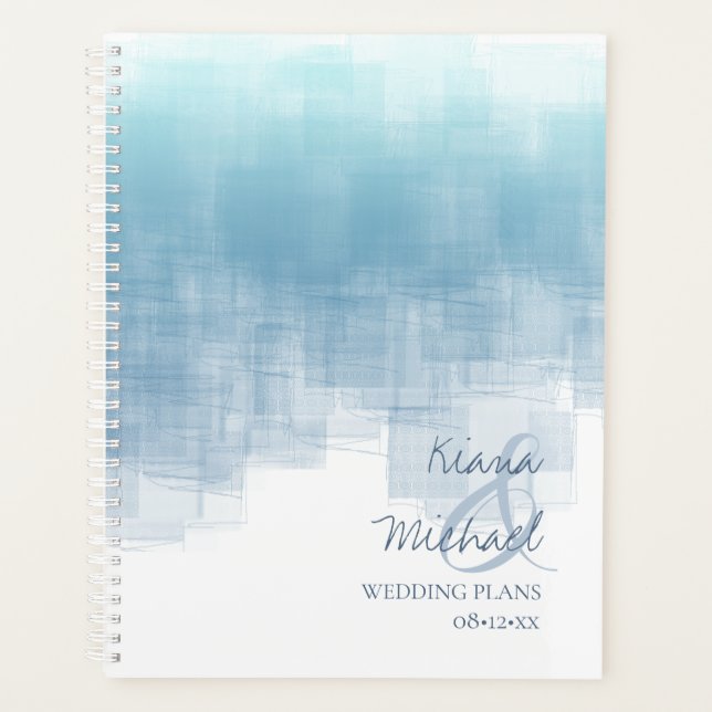 Aquarellreflektionen Hochzeit Dusty Blue ID774 Planer (Vorderseite)