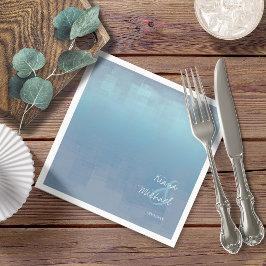 Aquarellreflektionen Hochzeit Dusty Blue ID774 Serviette